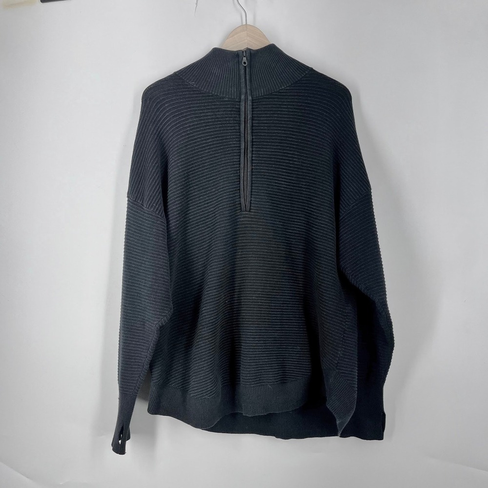 Offline By Aerie Ribbed Quarter Zip Mock Neck Pullover Sweater Oversized Size XL